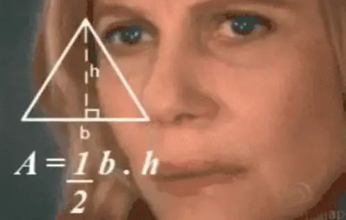 Nazaré Tedesco olha de um lado para o outro, confusa, enquanto fórmulas de geometria e de trigonometria passam na frente do rosto dela.